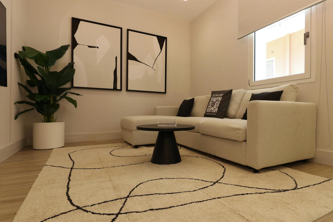Living area with comfortable sofa bed Living area with comfortable sofa bed